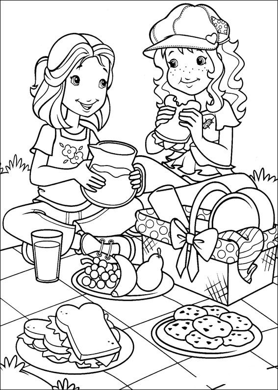 Print Lekker picknicken kleurplaat